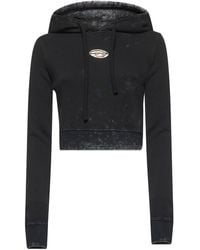 DIESEL - Felpa Con Cappuccio F-Slimmy-Hood-P5 Nera - Lyst