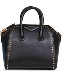 Givenchy - Borsa A Mano Antigona Mini Con Borchie Nera - Lyst