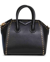 Givenchy - Borsa A Mano Antigona Mini Con Borchie Nera - Lyst