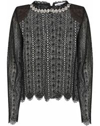 Self-Portrait - Organza Lace Crystal-Embellished Top - Lyst