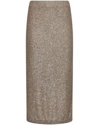 Brunello Cucinelli - Light Mohair-Blend Knit Dazzling Texture Long Skirt - Lyst