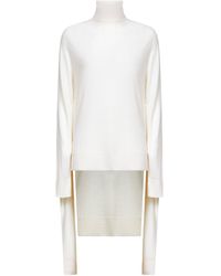 TOTEME - Ivory Wool And Silk Double-Sleeve Turtleneck Sweater - Lyst