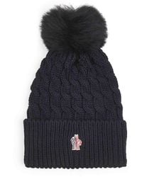 Moncler - Virgin Wool Hat With Pompom - Lyst