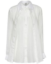 TOTEME - Ramie Voile Double Collar Shirt - Lyst