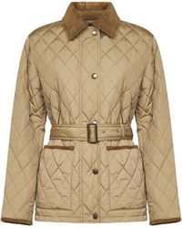 Burberry - Nylon Belted Quilted Jacket - Lyst