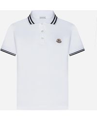 Moncler - Logo-Patch Cotton Polo Shirt - Lyst