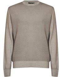 Etro - Greige Two-Tone Wool Logo Sweater - Lyst