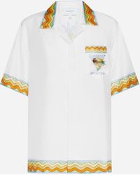 Casablancabrand - Afro Cubism Tennis Club Silk Shirt - Lyst