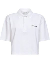Carhartt - W' S/S Carhartt Script Cropped Polo Shirt - Lyst
