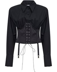 GIUSEPPE DI MORABITO - Cotton Poplin Bustier Shirt - Lyst