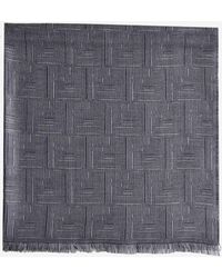 Fendi - Shadow Silk And Wool Scarf - Lyst