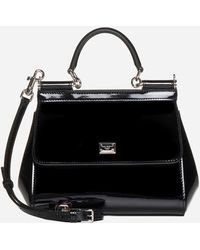 Sicily patent leather mini bag Dolce & Gabbana Black in Patent leather -  35349751