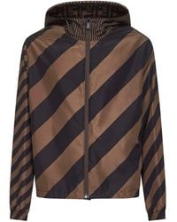 Fendi - Giacca A Vento Reversibile Con Cappuccio - Lyst