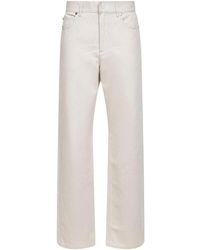 Fendi - Cotton Denim Straight Jeans With Ff Motif - Lyst