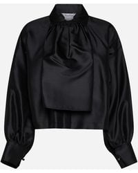 Max Mara - Callas Ruched Silk And Cotton-blend Shirt - Lyst