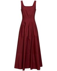 Max Mara - Brick Poplin Mstfeltre Long Dress - Lyst