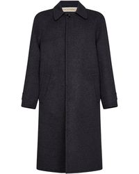 Valentino - Dark Double Wool Single-Breasted Coat - Lyst
