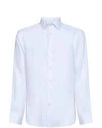Etro - Linen Shirt With Pegaso Embroidery - Lyst