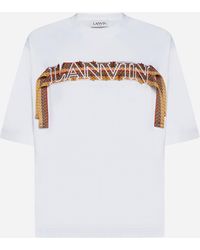 Lanvin - Curb-lace Logo Cotton T-shirt - Lyst