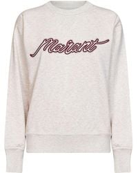 Isabel Marant - Ecru Fleece Cotton Rise Sweatshirt - Lyst