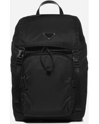 prada logo plaque backpack