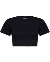 The Attico - Cotton Jersey Cropped T-Shirt - Lyst