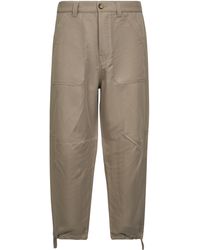 Brunello Cucinelli - Khaki Cotton And Linen Drill Relaxed Fit Trousers - Lyst