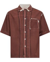 Marni - Screen-Printed Denim Shirt - Lyst