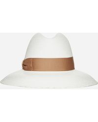 Borsalino Caludette Large Brim Panama Hat - White