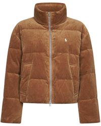 Polo Ralph Lauren - Tan Corduroy Padded Jacket - Lyst