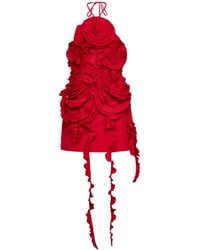 Blumarine - Taffeta Mini Dress With 3D Roses - Lyst