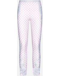 Versace - Barocco Check Print leggings - Lyst