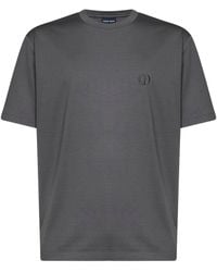 Giorgio Armani - Cotton Jersey Crewneck Embroidered Logo T-Shirt - Lyst