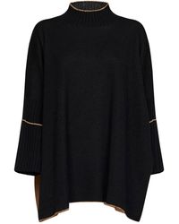 Herno - Virgin Wool Knit Poncho-Style Sweater - Lyst