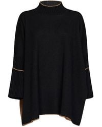 Herno - Virgin Wool Knit Poncho-Style Sweater - Lyst