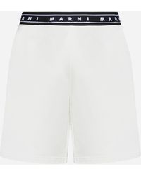 Marni - Logo-Tape Cotton Shorts - Lyst