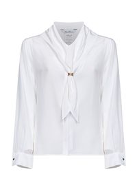 Max Mara - Crêpe De Chine Mxmdry Shirt With Scarf - Lyst