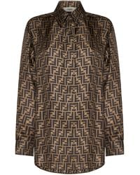 Fendi - Ff Silk Shirt - Lyst