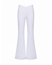 Charo Ruiz - Floral Lace And Voile Vianora Flared Trousers - Lyst