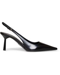 Prada - Brushed Leather Slingback Pumps - Lyst