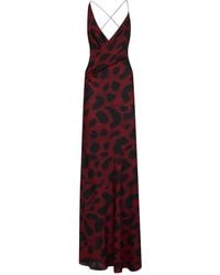 Alex Perry - Port And Animalier-Print Silk Georgette Bikini Wrap Gown - Lyst