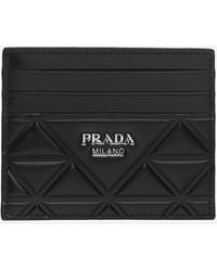Prada - Black Leather Card Holder - Lyst