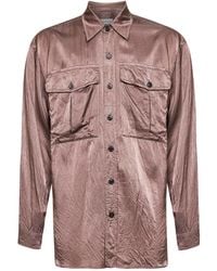Dries Van Noten - Old Rose Viscose And Cotton Shirt With Chest Pockets - Lyst