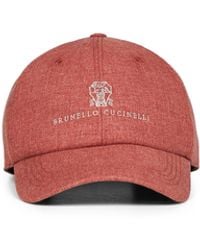 Brunello Cucinelli - Coral Mouliné Canvas Logo Baseball Cap - Lyst