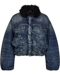 DIESEL - Denim D-Curly-Fsj1 Jacket With Faux-Fur Vest - Lyst