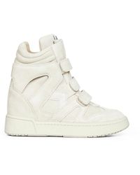 Isabel Marant - Ecru Suede Im3 High-Top Sneakers - Lyst