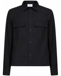 D 40 - Charcoal Stretch Virgin Wool Blend Shirt Jacket - Lyst