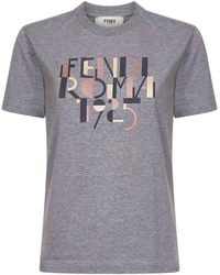 Fendi - T-Shirt With Roma 1925” Print - Lyst