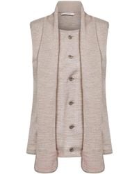 Lemaire - Wool Blend Asymmetric Sleeveless Cardigan - Lyst