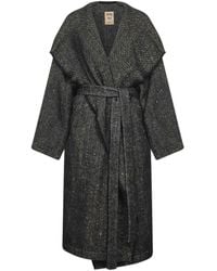 Uma Wang - Chevron Pitti Coat With Hood - Lyst